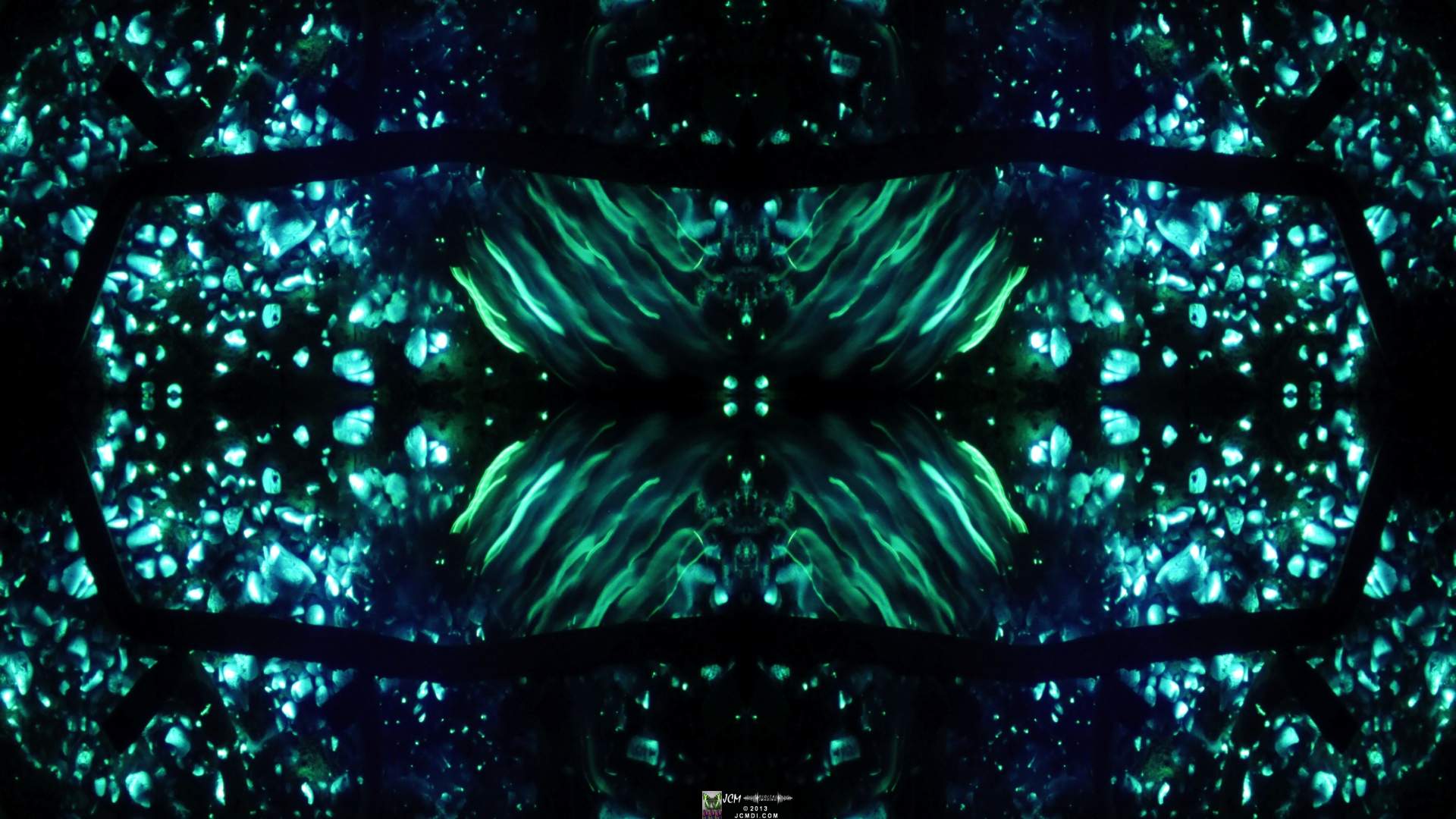 Quadroscopic art made from a still image � Fireplace coals and firefall